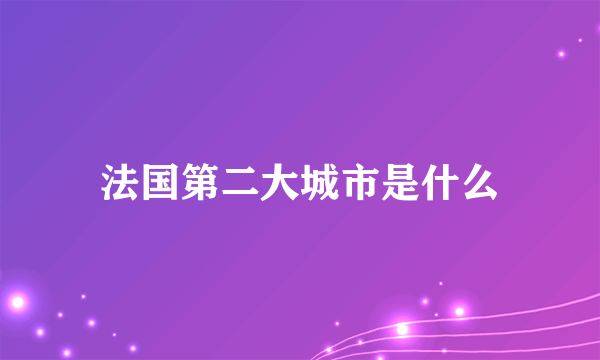法国第二大城市是什么
