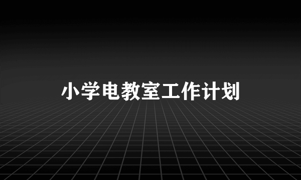 小学电教室工作计划