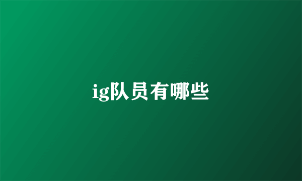 ig队员有哪些