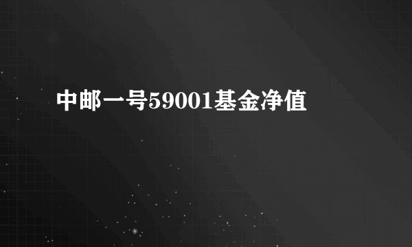 中邮一号59001基金净值