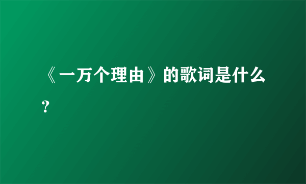 《一万个理由》的歌词是什么？
