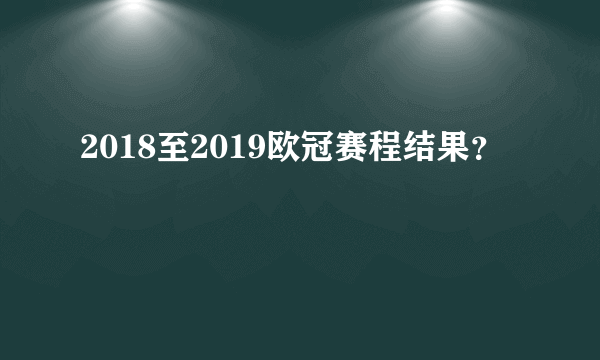 2018至2019欧冠赛程结果？