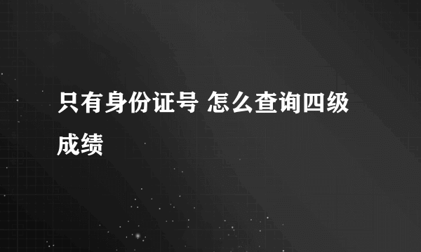 只有身份证号 怎么查询四级成绩