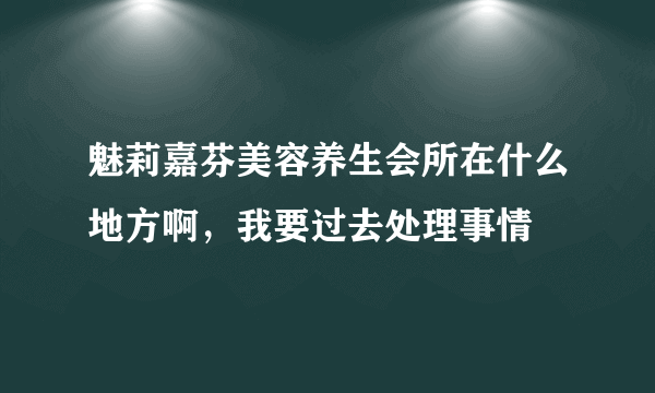 魅莉嘉芬美容养生会所在什么地方啊，我要过去处理事情