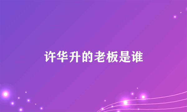 许华升的老板是谁