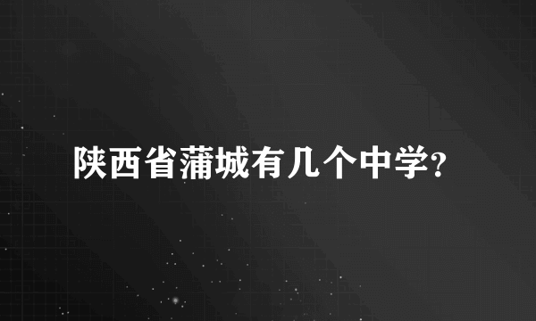 陕西省蒲城有几个中学？