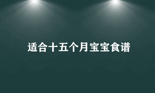  适合十五个月宝宝食谱