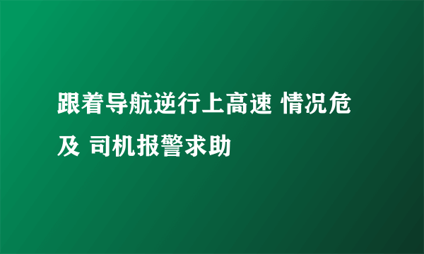 跟着导航逆行上高速 情况危及 司机报警求助