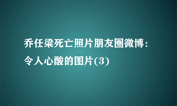 乔任梁死亡照片朋友圈微博：令人心酸的图片(3)