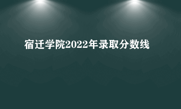 宿迁学院2022年录取分数线