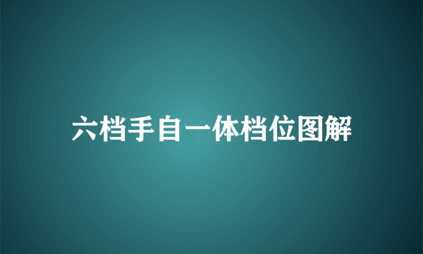 六档手自一体档位图解