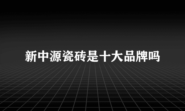 新中源瓷砖是十大品牌吗