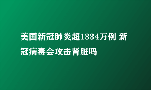 美国新冠肺炎超1334万例 新冠病毒会攻击肾脏吗