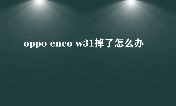 oppo enco w31掉了怎么办