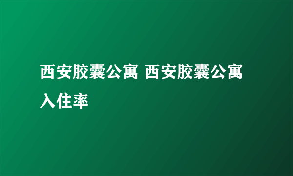 西安胶囊公寓 西安胶囊公寓入住率
