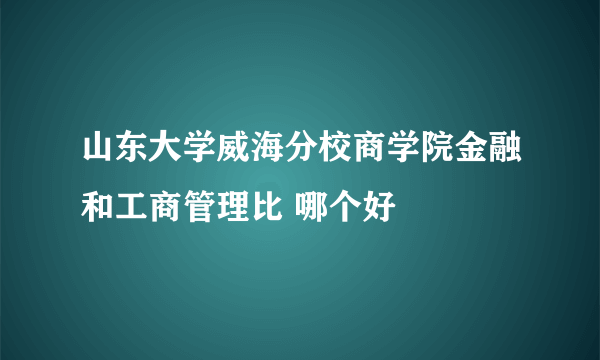 山东大学威海分校商学院金融和工商管理比 哪个好