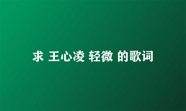 求 王心凌 轻微 的歌词