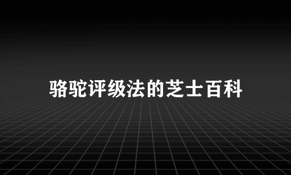 骆驼评级法的芝士百科
