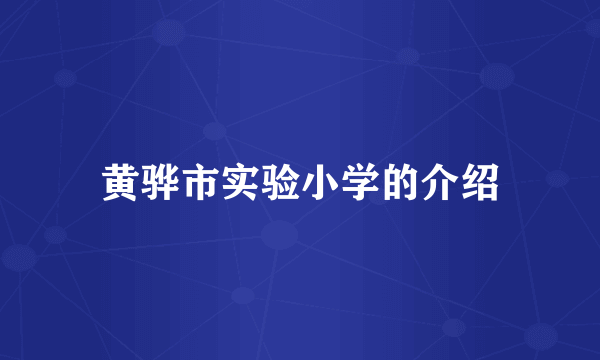 黄骅市实验小学的介绍