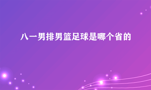八一男排男篮足球是哪个省的