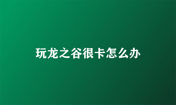 玩龙之谷很卡怎么办