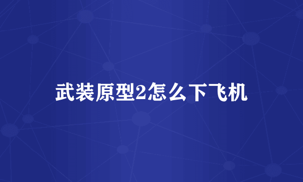 武装原型2怎么下飞机