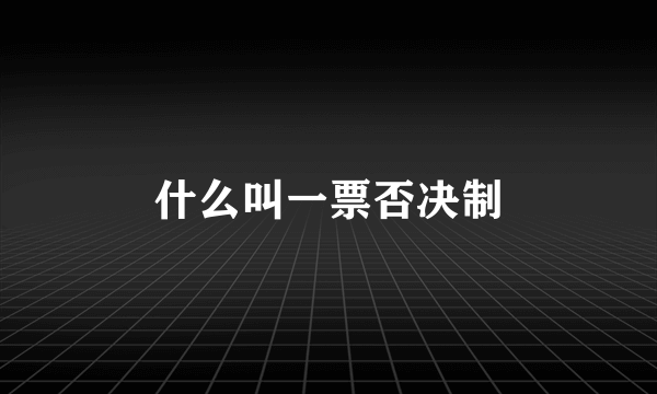 什么叫一票否决制
