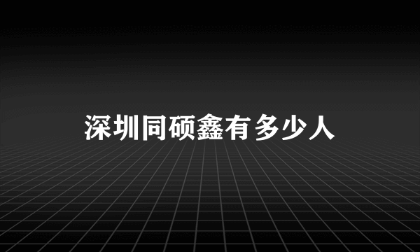 深圳同硕鑫有多少人