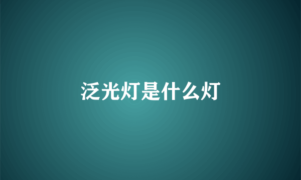 泛光灯是什么灯
