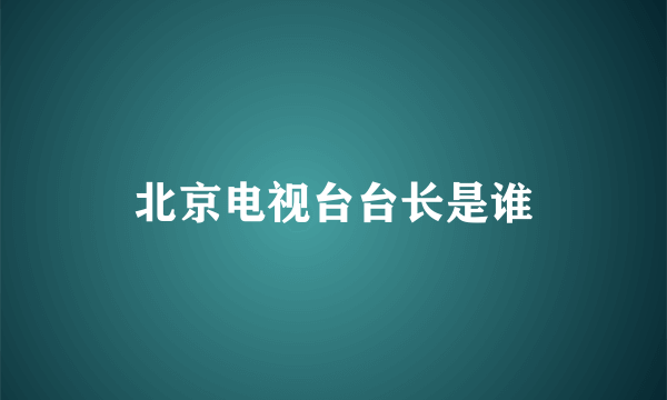 北京电视台台长是谁
