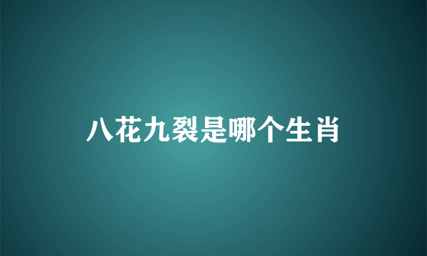 八花九裂是哪个生肖