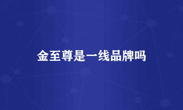金至尊是一线品牌吗