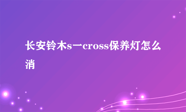 长安铃木s一cross保养灯怎么消