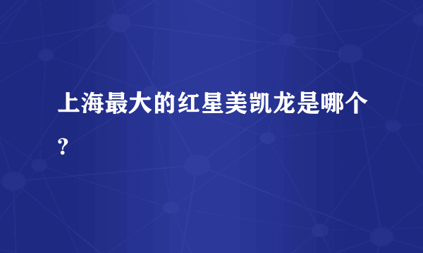 上海最大的红星美凯龙是哪个？