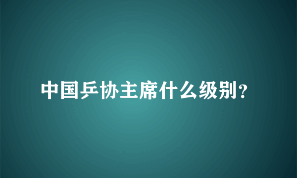 中国乒协主席什么级别？