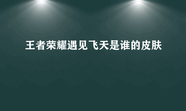 王者荣耀遇见飞天是谁的皮肤