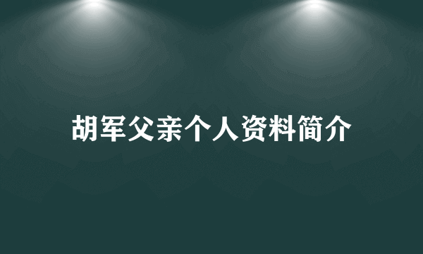 胡军父亲个人资料简介