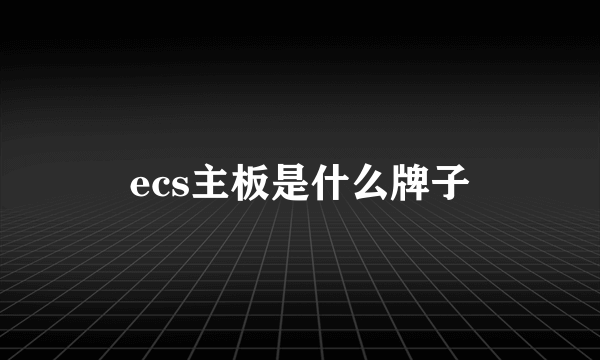 ecs主板是什么牌子