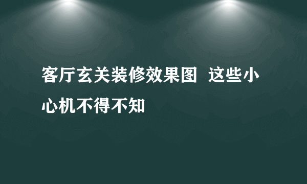 客厅玄关装修效果图  这些小心机不得不知