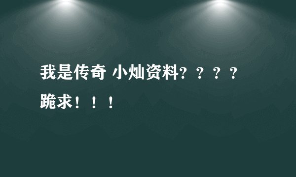 我是传奇 小灿资料？？？？跪求！！！