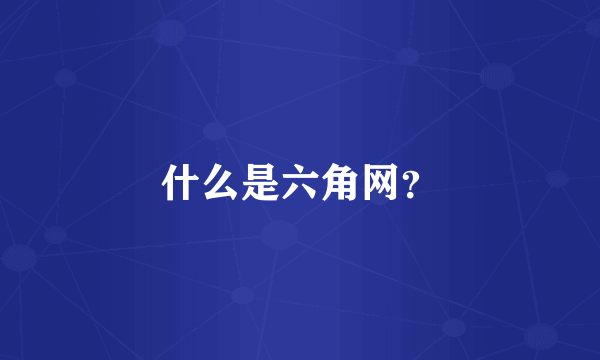什么是六角网？
