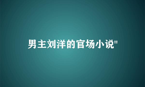 男主刘洋的官场小说