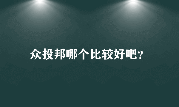 众投邦哪个比较好吧？