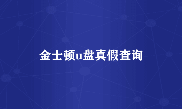 金士顿u盘真假查询