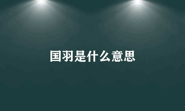 国羽是什么意思