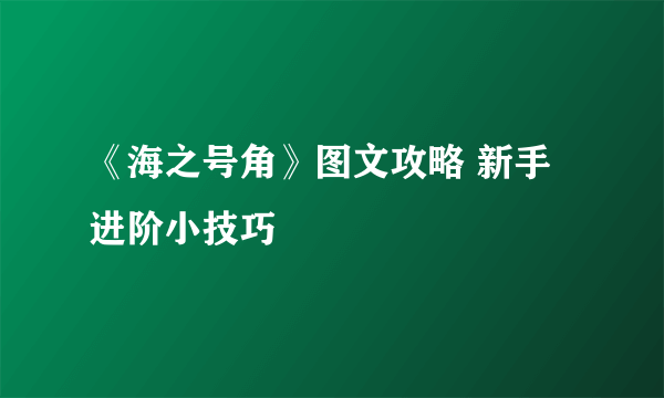 《海之号角》图文攻略 新手进阶小技巧