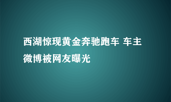 西湖惊现黄金奔驰跑车 车主微博被网友曝光