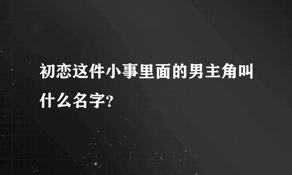 初恋这件小事里面的男主角叫什么名字？