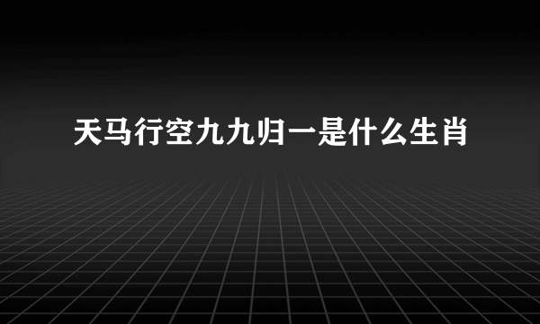 天马行空九九归一是什么生肖