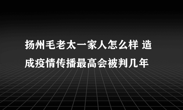 扬州毛老太一家人怎么样 造成疫情传播最高会被判几年